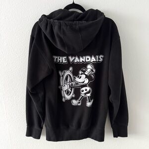 The Vandals Mickey Black Graphic Zip Hoodie Medium M